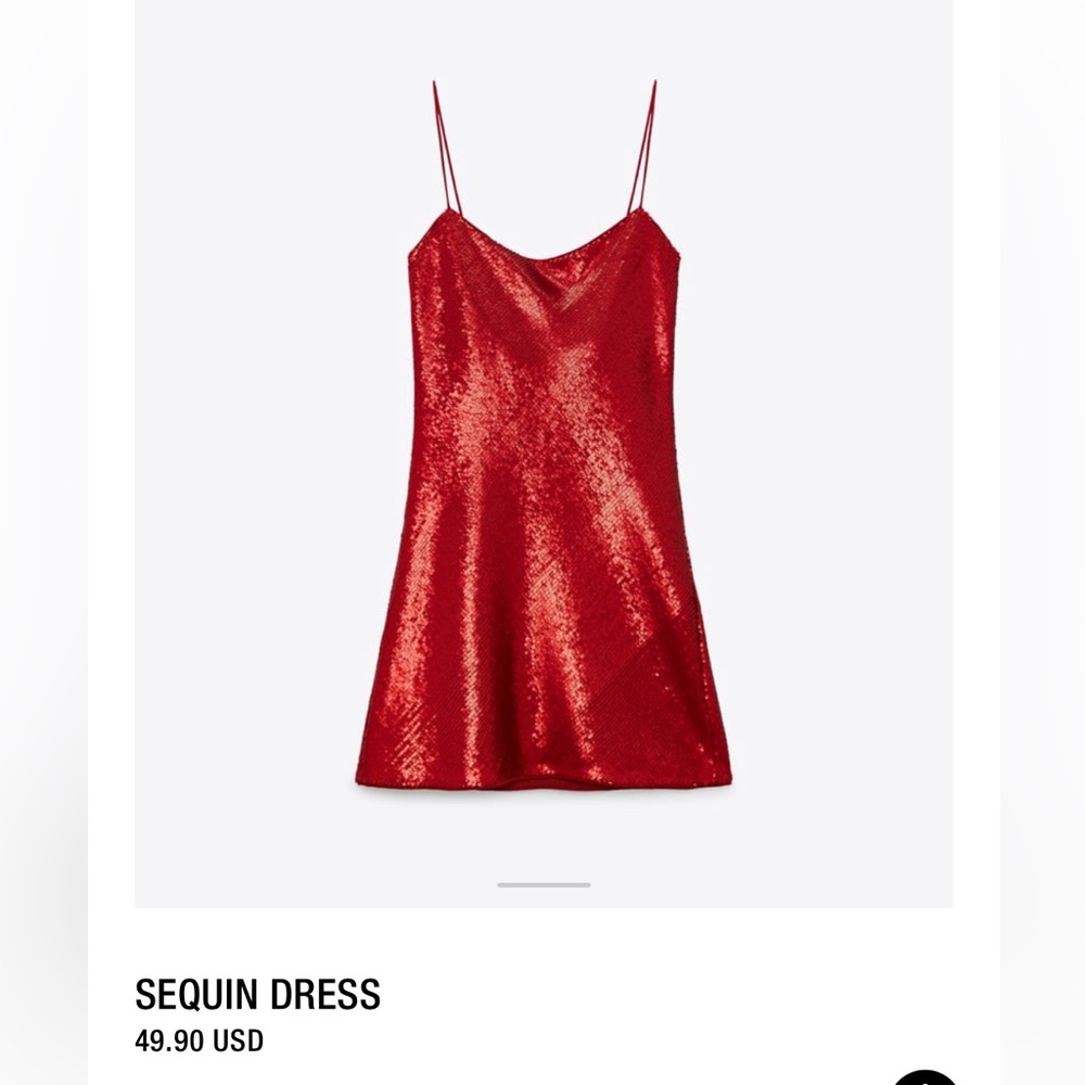 Zara red sequin dress